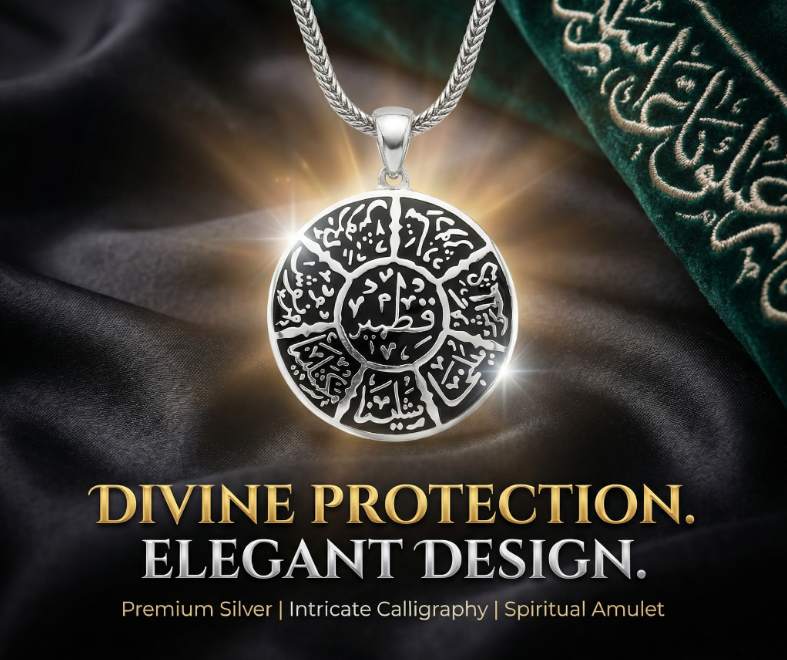 Ashabi Keyf - El İşlemeli Gümüş Kolye / Kaligrafi&nbsp; Kolye